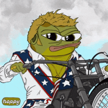 Hoppy Knievel — Evel Knievel style Hoppy on motorcycle
